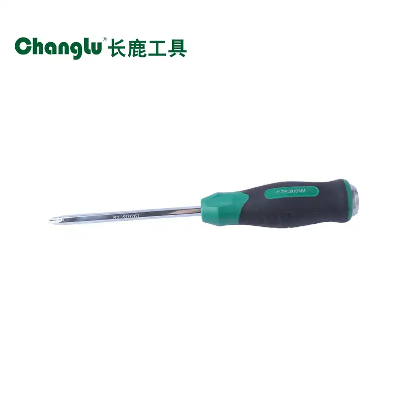 Double-color handle through-shank screwdriver (crosshead)